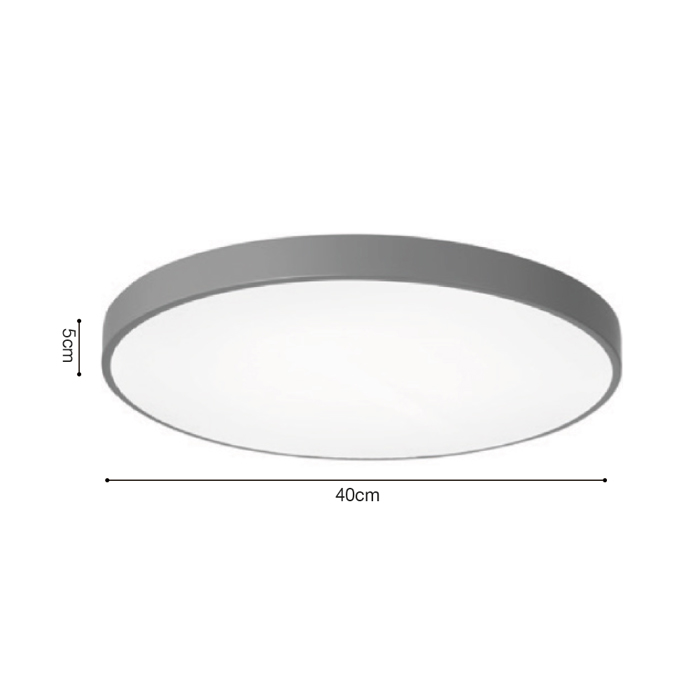 InLight Plafoniera Orofis LED 24W 3CCT apo Mavro Metallo kai Akruliko F30x5cm (42035-D-Black)