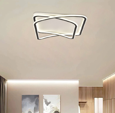 Inlight Πλαφονιέρα Οροφής LED 80W 3CCT από Μαύρο Μέταλλο και Λευκό Ακρυλικό 50x50cm (42038-Black/white)