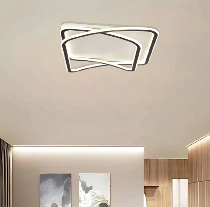 Inlight Plafoniera Orofis LED 80W 3CCT apo Mavro Metallo kai Lefko Akruliko 50x50cm (42038-Black/white)