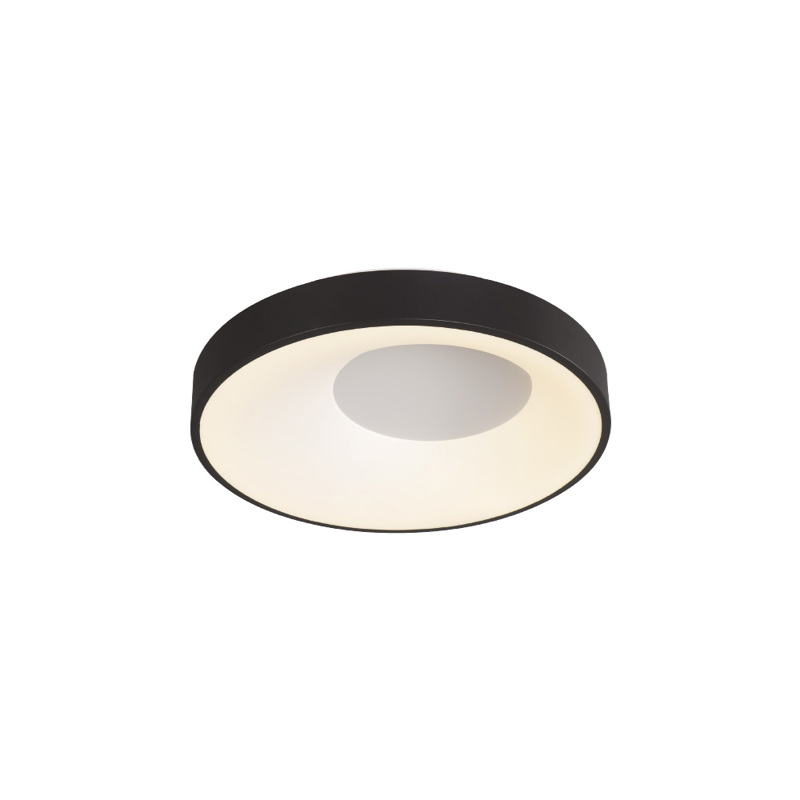 Inlight Πλαφονιέρα Οροφής LED 36W 3CCT από Μαύρο Μέταλλο και Ακρυλικό Φ48x9cm (42040-Black)