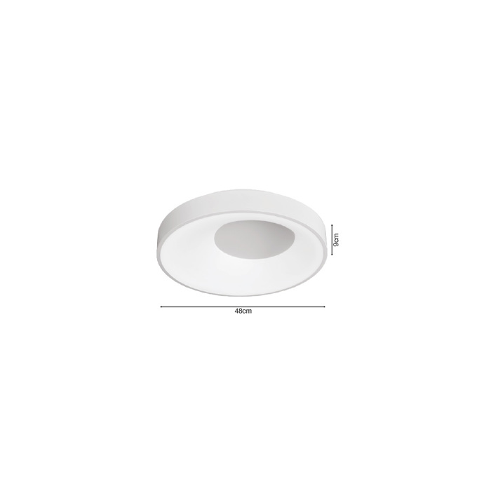 Inlight Plafoniera Orofis LED 36W 3CCT apo Lefko Metallo kai Akruliko F48cm (42040-White)