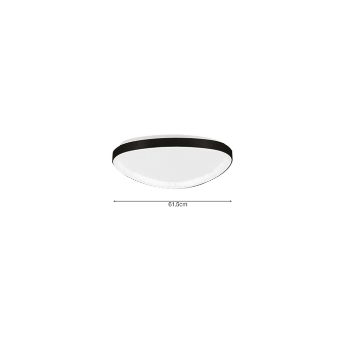 Inlight Plafoniera Orofis LED 25W 3CCT apo Mavro Metallo kai Akruliko F61.5x5cm (42043-Black)