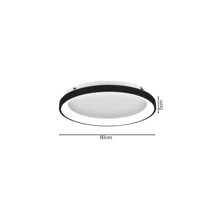Inlight Plafoniera Orofis LED 38W 3CCT apo Lefko Metallo kai Akruliko F80x5cm (42044-A-White)
