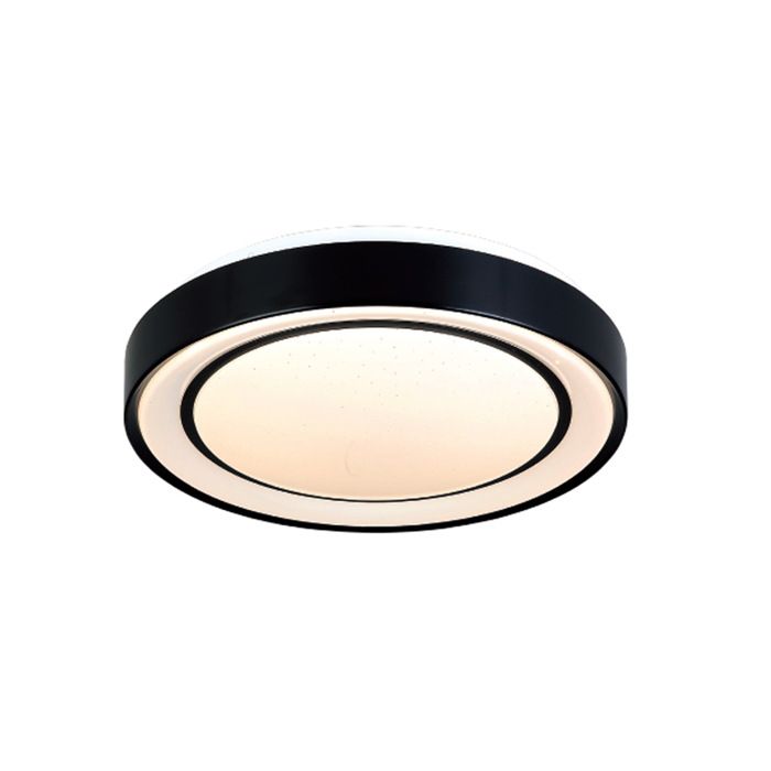 InLight Plafoniera orofis LED 27W 3000K apo mavro metallo kai akruliko 40cm (42179-B)