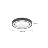 InLight Plafoniera orofis LED 27W 3000K apo mavro metallo kai akruliko 40cm (42179-B)