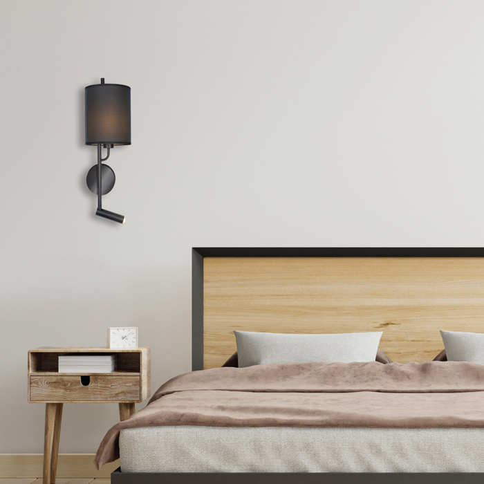 InLight Epitoixio fotistiko LED 3W 3000K kai 1XE27 se lefki apoxrosi me ufasmatino kapelo u50cm (43028-WH)