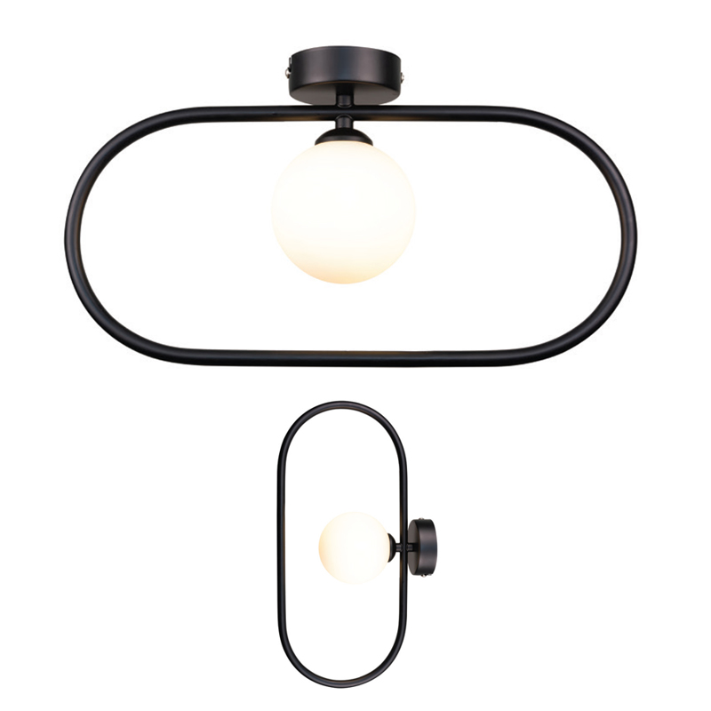 InLight Επιτοίχιο φωτιστικό σε μαύρη απόχρωση και λευκή