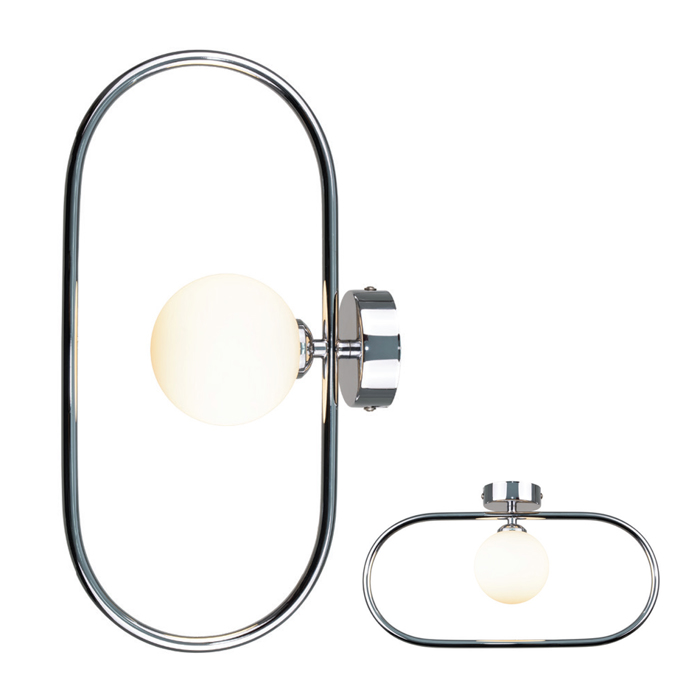 InLight Epitoixio fotistiko se xromio apoxrosi kai lefki opalina 1XG9 15X40cm (43031-CH)
