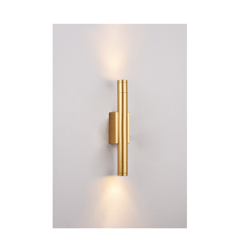 Inlight Επιτοίχιο Φωτιστικό Αλουμινίου LED 2x5W (Up & Down) 3000K Χρυσαφί 6x30cm (43061-Golden)