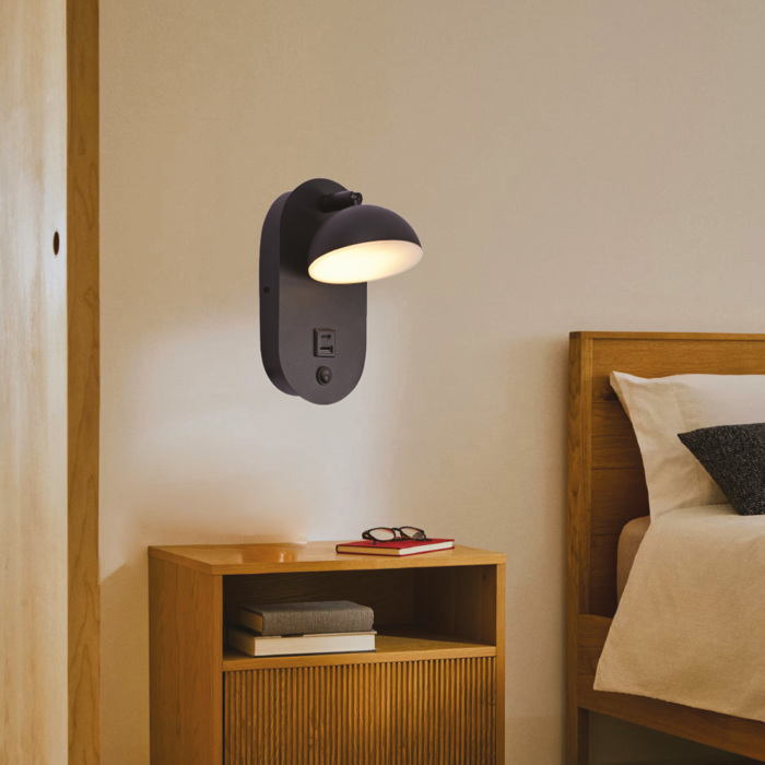 Inlight Επιτοίχιο Φωτιστικό LED 7W 3000K από Μαύρο Μέταλλο 12x14x22cm (43062) Inlight Epitoixio Fotistiko LED 7W 3000K apo Mavro Metallo 12x14x22cm (43062)