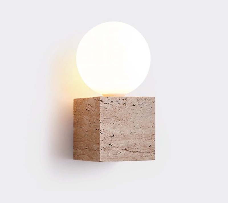 InLight Επιτοίχιο Φωτιστικό Γκρι από Travertine Marble 1xG9 10x10x20cm (43063)