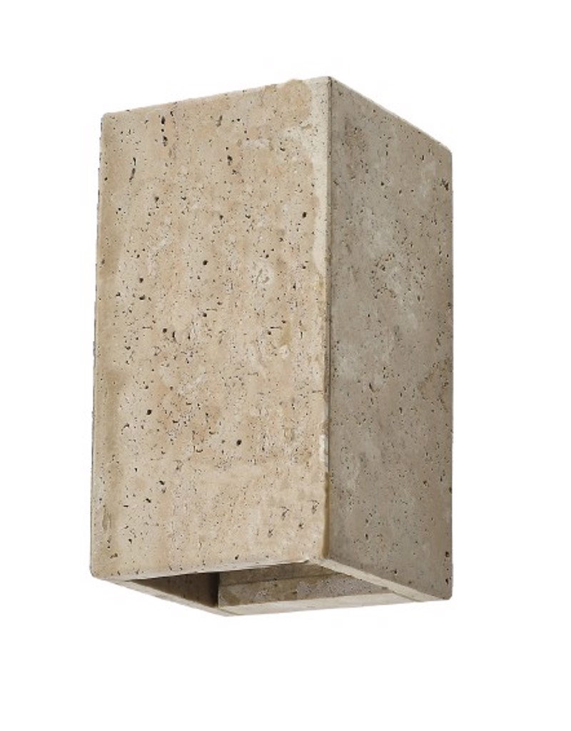 InLight Επιτοίχιο Φωτιστικό Γκρι από Travertine Marble 2xG9 9x9x16cm (43065)