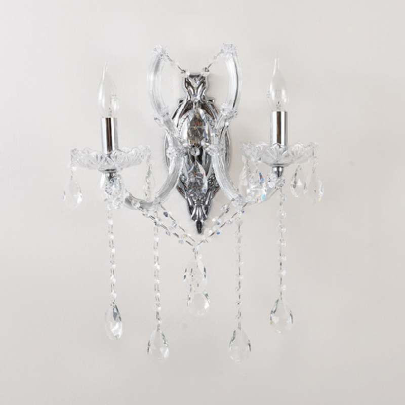 InLight Απλίκα τοίχου από χρωμέ μέταλλο διάφανο γυαλί κ