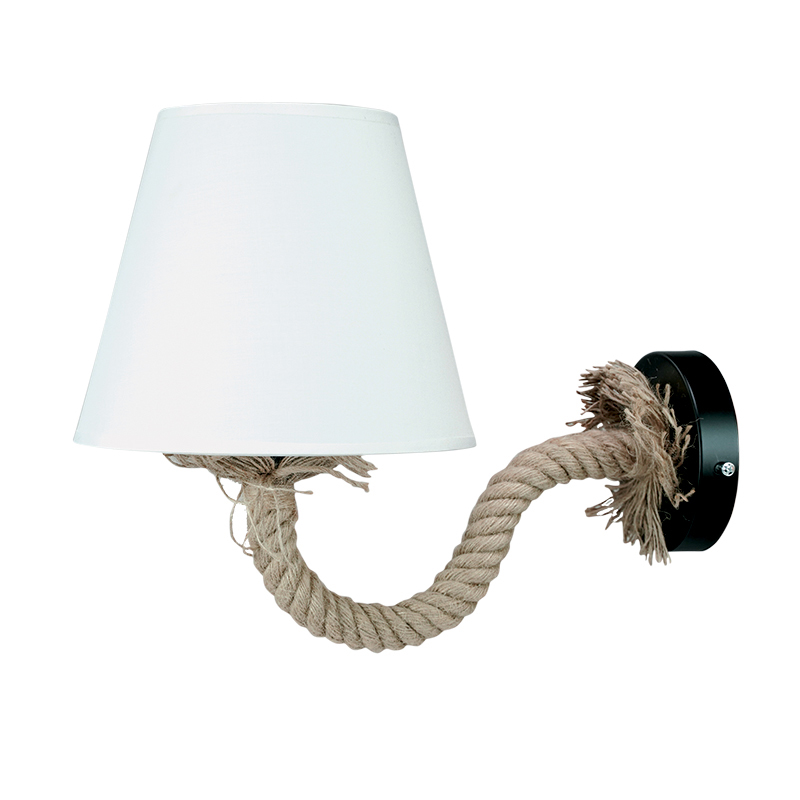 InLight Επιτοίχιο φωτιστικό μεταλλικό μαύρο με σχοινί κ