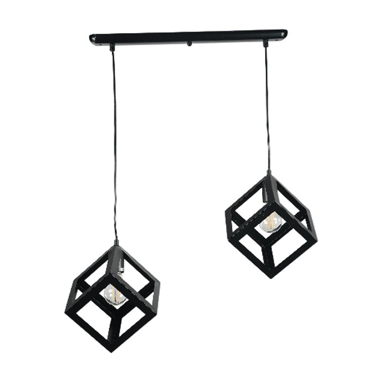 inLight - ΣΗΜΑΝΤΙΚΟ: Σε περίπτωση διαφοράς τιμής από το κατάστημα ισχύει παντα και μόνο η τιμή του καταστήματος InLight Κρεμαστό δίφωτο φωτιστικό σε ράγα από μαύρο μέτ