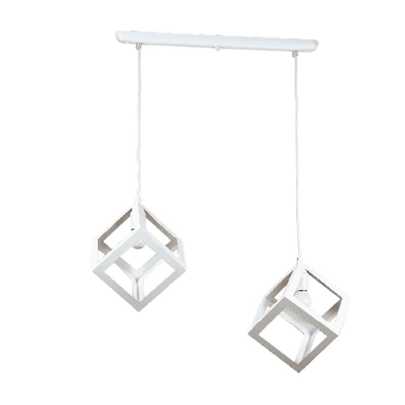 InLight Κρεμαστό δίφωτο φωτιστικό σε ράγα από λευκό μέταλλο 2XE27 D:40cm (4400-2-WH-ΡΑΓΑ)