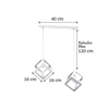 InLight Kremasto difoto fotistiko se rag apo lefko metallo 2XE27 D:40cm (4400-2-WH-RAG)