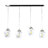 InLight Kremasto fotistiko apo nikel mat metallo kai diafano Gyali 4XE27 80cm (4474-4-NM RAG)