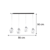 InLight Kremasto fotistiko apo nikel mat metallo kai diafano Gyali 4XE27 80cm (4474-4-NM RAG)