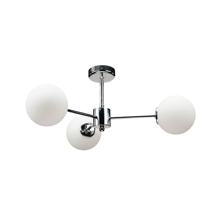 InLight Kremasto fotistiko apo xromio metallo kai lefki opalina 3XG9 D:45cm (5014-3)