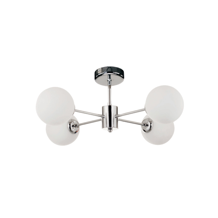 InLight Kremasto fotistiko apo xromio metallo kai lefki opalina 4XG9 D:45cm (5014-4)