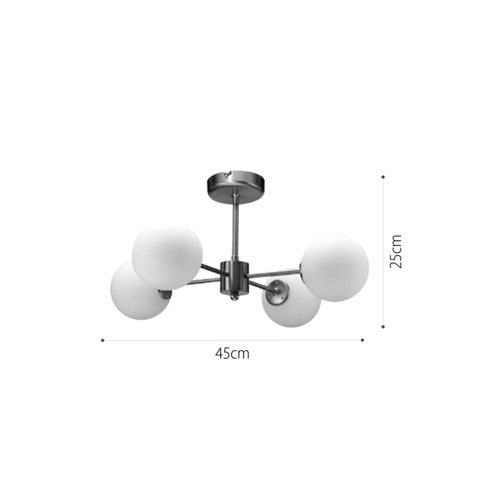 InLight Kremasto fotistiko apo xruso mat metallo kai lefki opalina 4XG9 D:45cm (5015-4)