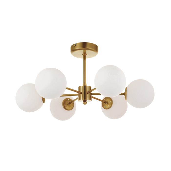 InLight Kremasto fotistiko apo xruso mat metallo kai lefki opalina 6XG9 D:55cm (5015-6)