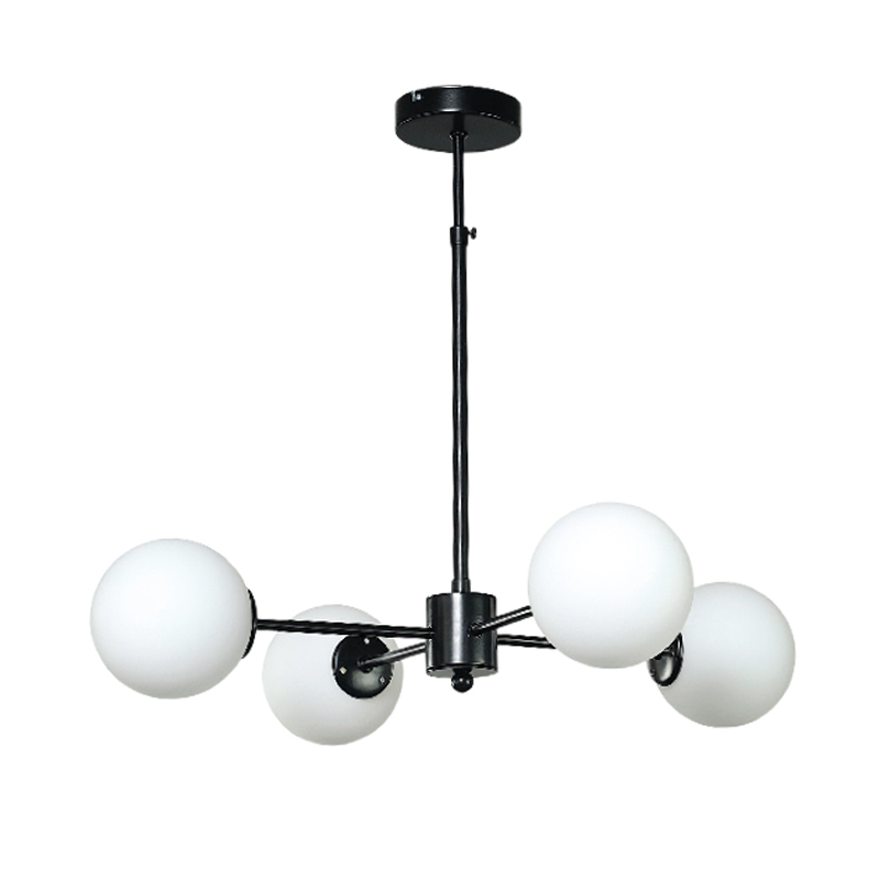 inLight - ΣΗΜΑΝΤΙΚΟ: Σε περίπτωση διαφοράς τιμής από το κατάστημα ισχύει παντα και μόνο η τιμή του καταστήματος InLight Κρεμαστό 4φωτο φωτιστικό από μαύρο μέταλλο και