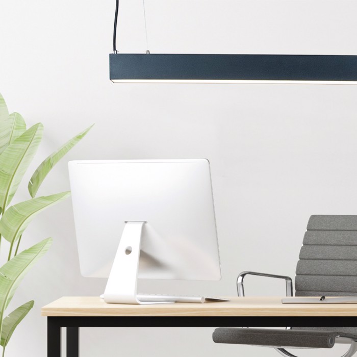 InLight Kremasto Fotistiko LED 60W 3CCT (By Switch) Mavro apo Alouminio 180cm (6072-180-BL)