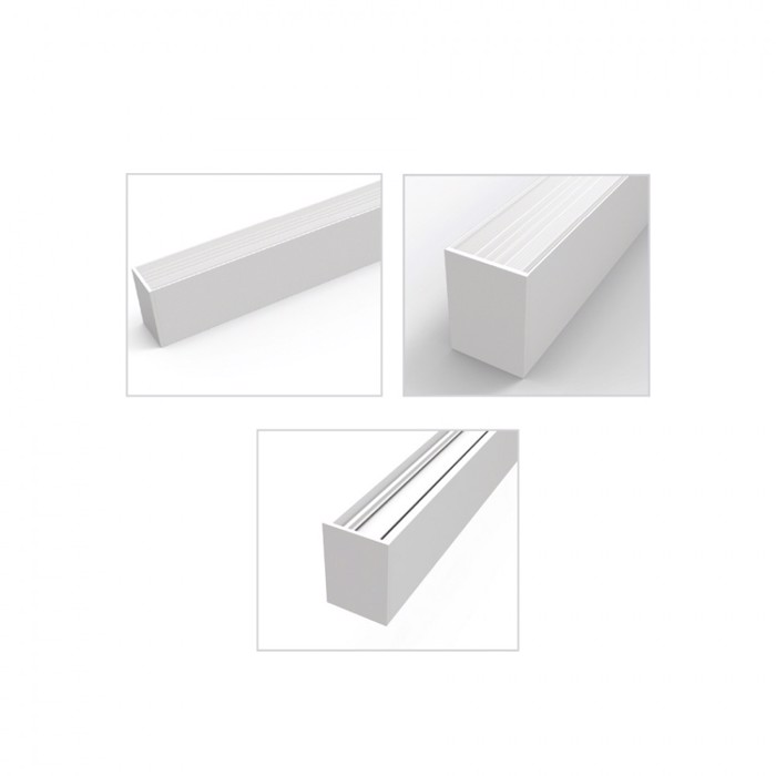 InLight Kremasto Fotistiko LED 60W 3CCT (By Switch) Lefko apo Alouminio 180cm (6072-180-WH)