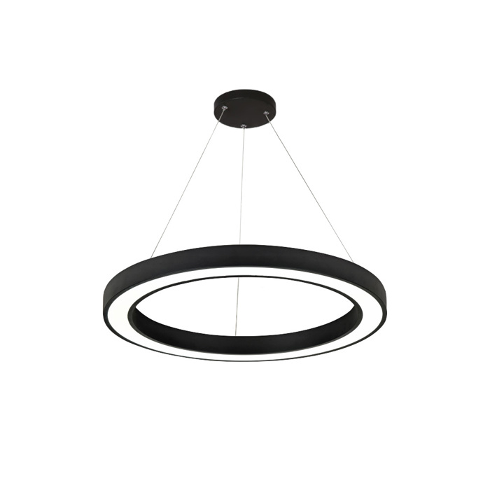 InLight Kremasto fotistiko LED 88W 3CCT (by switch on base) se mavri apoxrosi D:80cm (6073-80-BL)