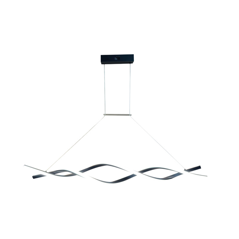 InLight Κρεμαστό φωτιστικό LED 40W 3CCT (by switch on base) σε μαύρο χρώμα D:120cm (6085-BL)