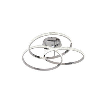 Inlight Πλαφονιέρα Οροφής LED 52W 3CCT από Χρώμιο Αλουμίνιο και Ακρυλικό Φ60x17cm (6091-Chrome)