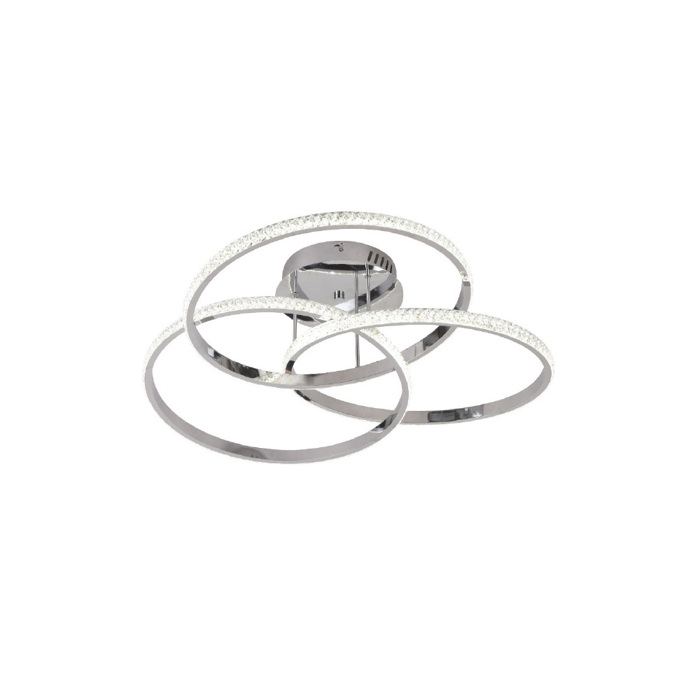 Inlight Plafoniera Orofis LED 52W 3CCT apo Xromio Alouminio kai Akruliko F60x17cm (6091-Chrome)