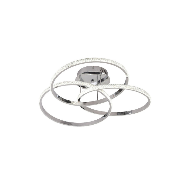 Inlight Πλαφονιέρα Οροφής LED 52W 3CCT από Χρώμιο Αλουμ