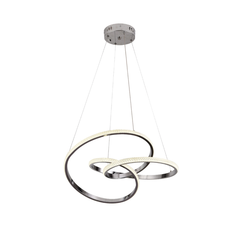 Inlight Κρεμαστό Φωτιστικό LED 58W 3CCT Αλουμινίου σε Απόχρωση Χρωμίου 60cm (6092-A-Chrome)