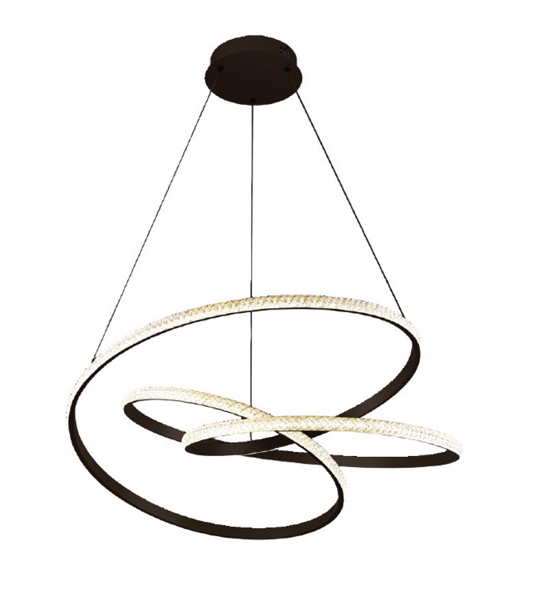 Inlight Κρεμαστό Φωτιστικό LED 40W 3CCT σε Μαύρη Απόχρωση 45cm (6092-B-Black)