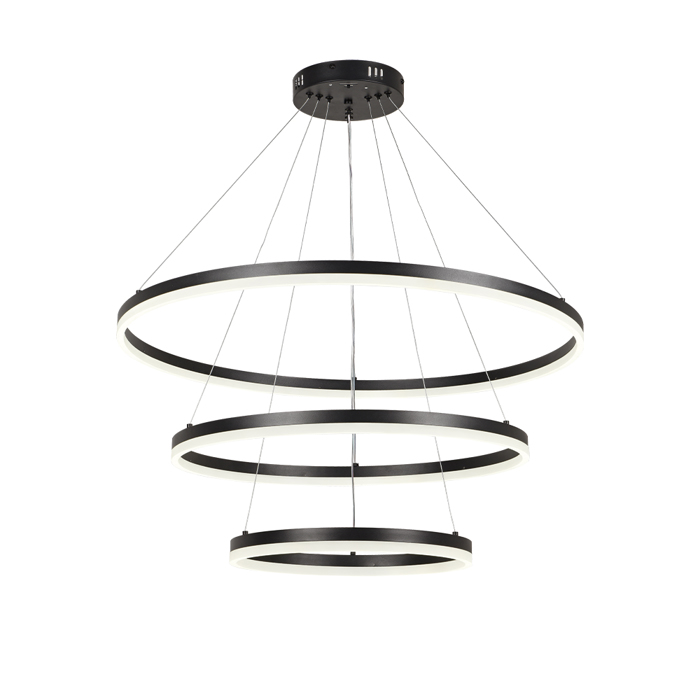 InLight Kremasto Fotistiko Orofis LED 100W 3CCT Mavro 6095-A-Black
