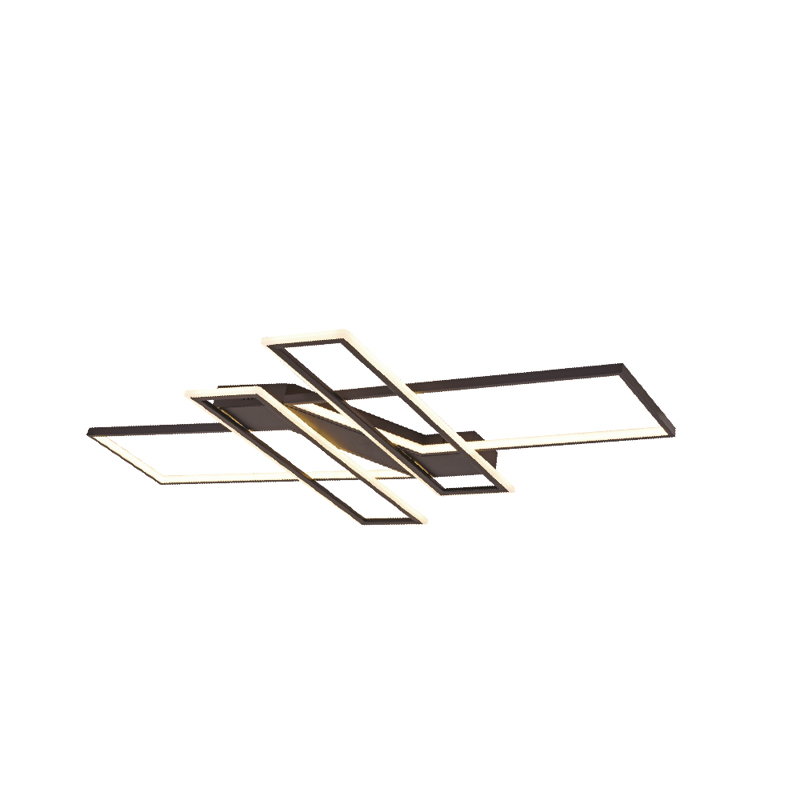 Inlight Πλαφονιέρα Οροφής LED 100W 3CCT σε Μαύρη Απόχρωση 120x80cm (6108)