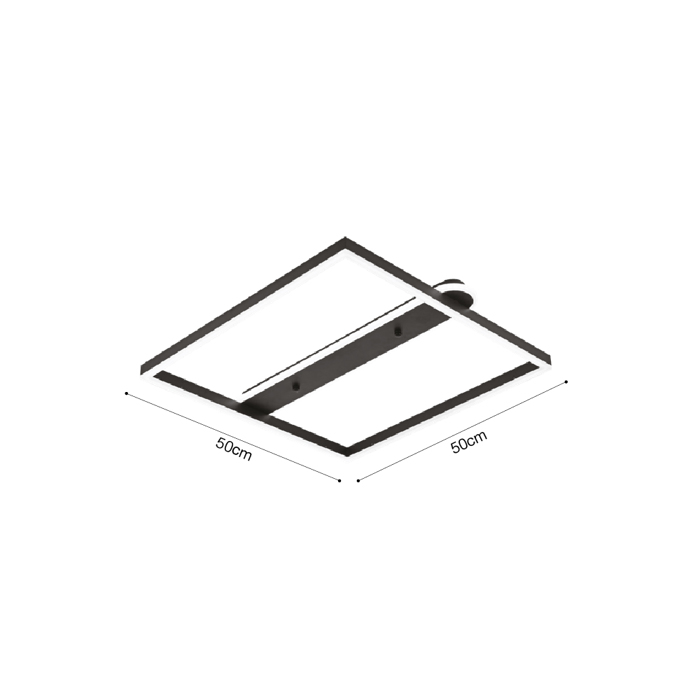 Inlight Plafoniera Orofis LED 35W 3CCT se Mavri Apoxrosi 50x50cm (6110)