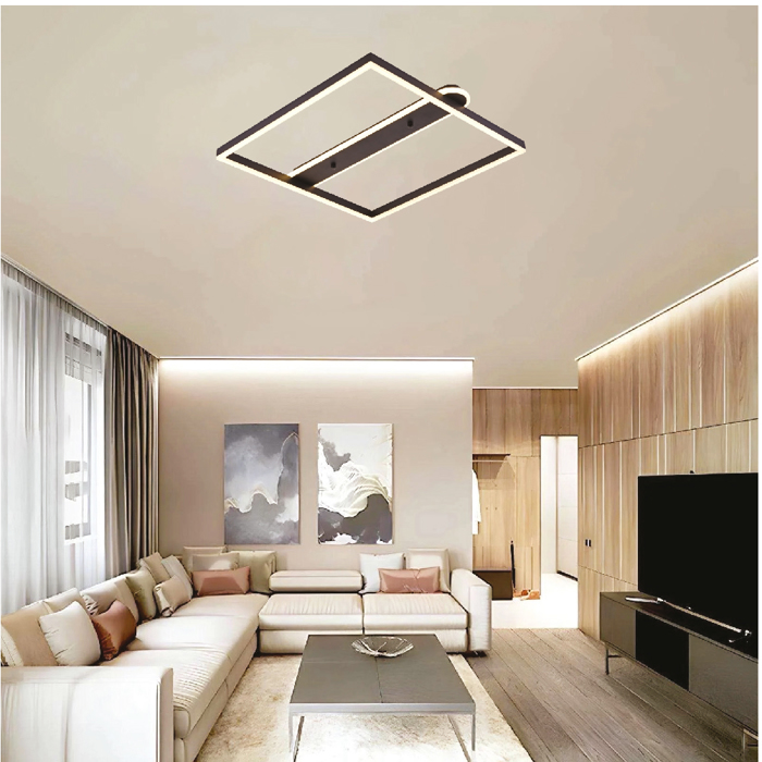 Inlight Plafoniera Orofis LED 35W 3CCT se Mavri Apoxrosi 50x50cm (6110)