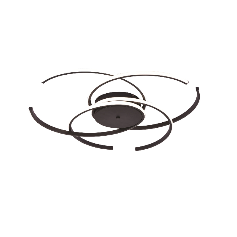 Inlight Πλαφονιέρα Οροφής LED 100W 3CCT σε Μαύρη Απόχρωση 95cm (6111-A)