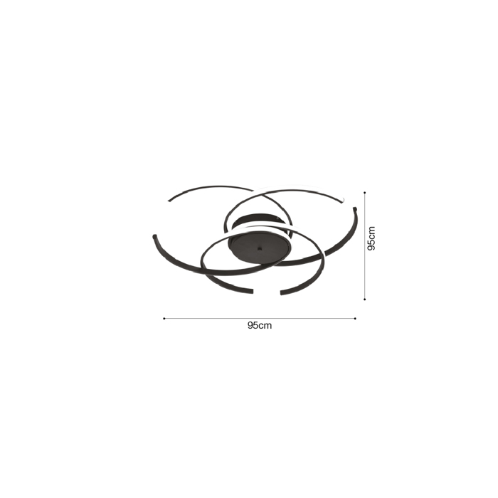 Inlight Plafoniera Orofis LED 100W 3CCT se Mavri Apoxrosi 95cm (6111-A)
