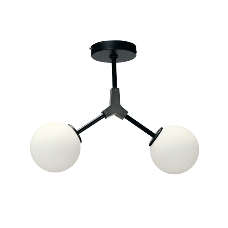 InLight Φωτιστικό Οροφής Μεταλλικό Μαύρο/Νίκελ Ματ με Λευκή Οπαλίνα 2XG9 40cm (6167-2-NM)