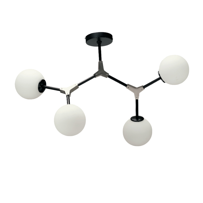 InLight Φωτιστικό Οροφής Μεταλλικό Μαύρο/Νίκελ Ματ με Λ