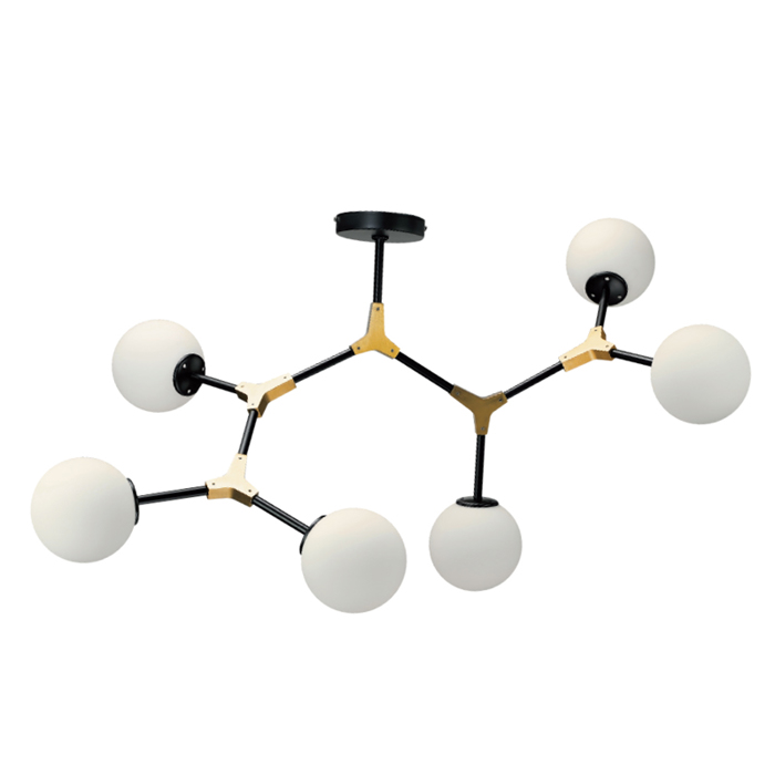 InLight Fotistiko Orofis Metalliko Mavro/Xruso me Lefki Opalina 6XG9 90cm (6167-6-GL)