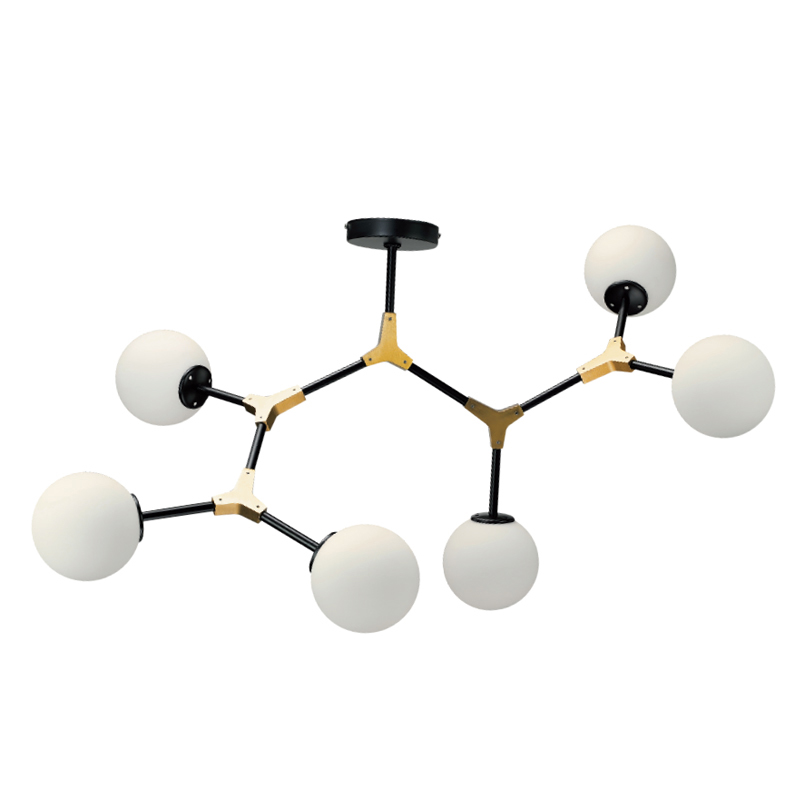 InLight Φωτιστικό Οροφής Μεταλλικό Μαύρο/Χρυσό με Λευκή