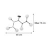 InLight Fotistiko Orofis Metalliko Mavro/Xruso me Lefki Opalina 6XG9 90cm (6167-6-GL)