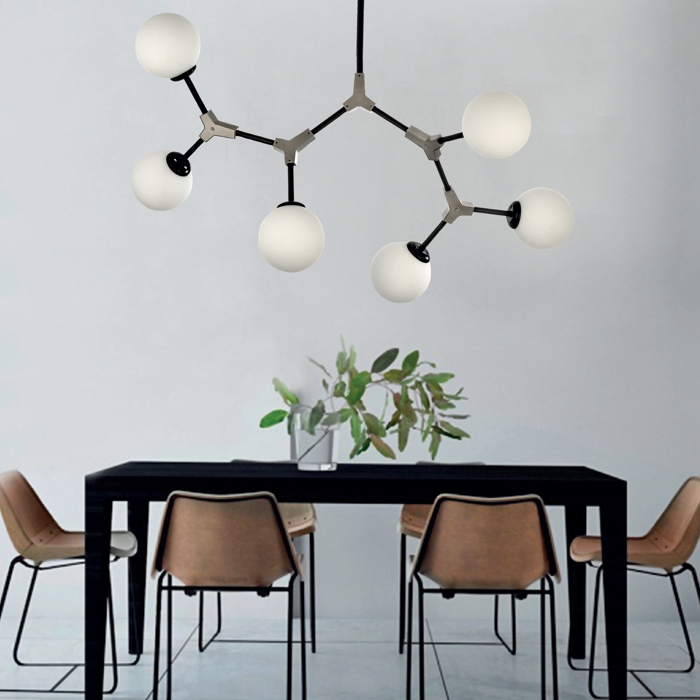 InLight Fotistiko Orofis Metalliko Mavro/Xruso me Lefki Opalina 6XG9 90cm (6167-6-GL)