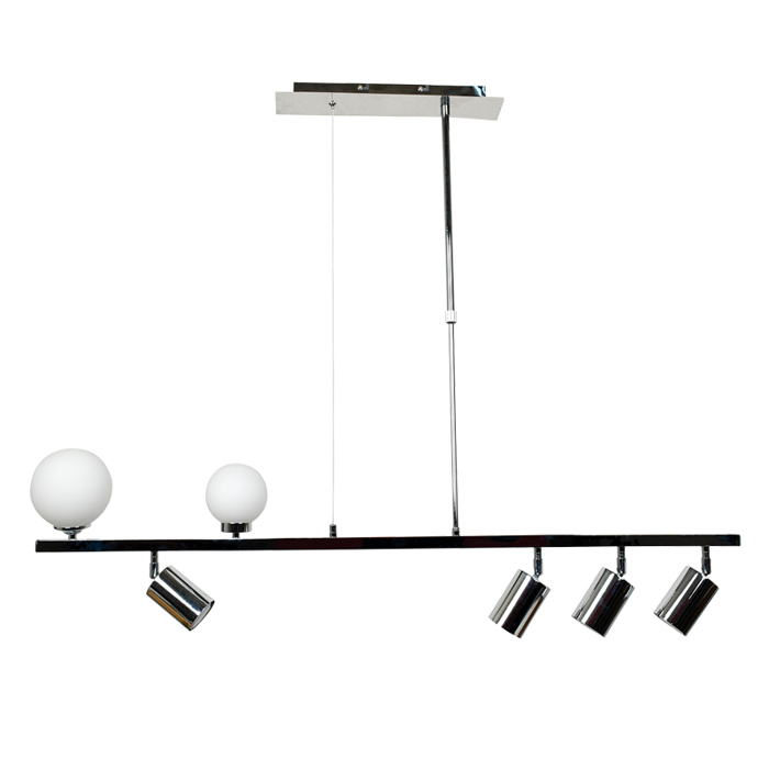 InLight Kremasto fotistiko apo xromio metallo kai lefki opalina 2XG9 kai 4XGU10110cm (6191-CH)